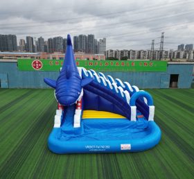 T8-5301 Shark Theme Inflatable Water Sli...