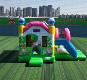T2-4453 Peppa Pig Bouncy Castle With Sli...