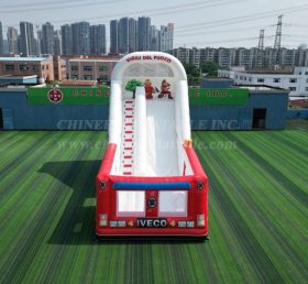 T8-7500 Fire Truck Theme Inflatable Slid...