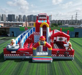 T6-1125 Inflatable fire station fun city