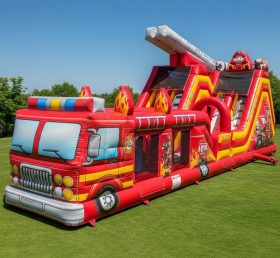 T7-3618 Firetruck Inflatable Obstacle Co...