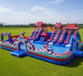 Pool3-443 Chinese Style Theme Pool Water...