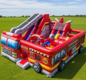 T6-6437 Firetruck Theme Inflatable Funci...