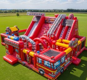 T6-6439 Firetruck Theme Inflatable Funci...